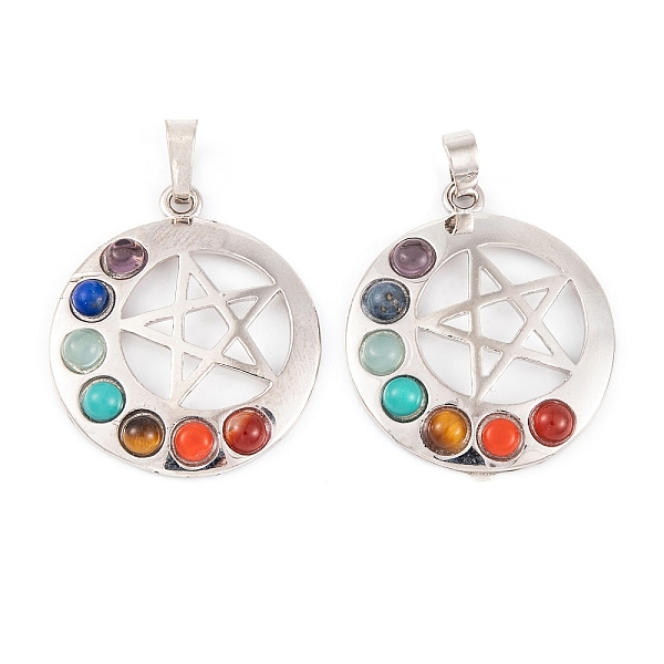 PandaHall Chakra Natural Tiger Eye & Natural Lapis Lazuli & Natural Carnelian & Synthetic Turquoise & Glass Pendants, Rack Plating Alloy...
PandaHall Chakra Natural Tiger Eye & Natural Lapis Lazuli & Natural Carnelian & Synthetic Turquoise & Glass Pendants, Rack Plating Alloy...