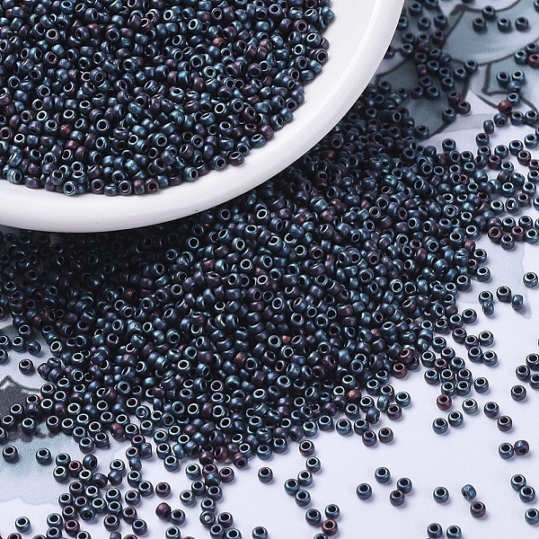 PandaHall MIYUKI Round Rocailles Beads, Japanese Seed Beads, (RR2009) Matte Metallic Blue Iris, 11/0, 2x1.3mm, Hole: 0.8mm, about...
PandaHall MIYUKI Round Rocailles Beads, Japanese Seed Beads, (RR2009) Matte Metallic Blue Iris, 11/0, 2x1.3mm, Hole: 0.8mm, about...