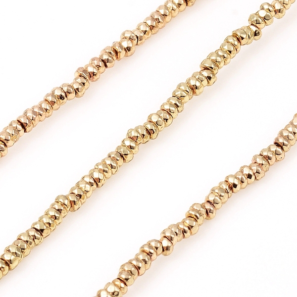 PandaHall Electroplated Non-magnetic Synthetic Hematite Beads Strands, Rondelle, Faceted, Light Gold Plated, 2x1mm, Hole: 0.7mm, about...
PandaHall Electroplated Non-magnetic Synthetic Hematite Beads Strands, Rondelle, Faceted, Light Gold Plated, 2x1mm, Hole: 0.7mm, about...