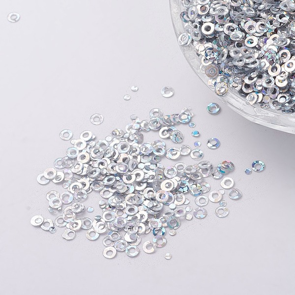 PandaHall Ornament Accessories Plastic Paillette/Sequins Beads, Ring, Silver, 2x0.1mm, Hole: 0.8mm Plastic Ring Silver
PandaHall Ornament Accessories Plastic Paillette/Sequins Beads, Ring, Silver, 2x0.1mm, Hole: 0.8mm Plastic Ring Silver