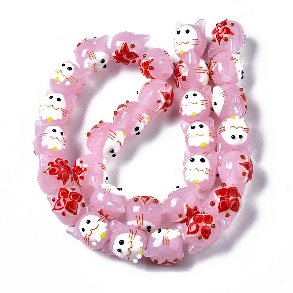 PandaHall Handmade Bumpy Lampwork Beads Strands, Cat, Pink, 14~15x12~13x12~13mm, Hole: 2mm, about 30pcs/strand, 15.35 inch(39cm) Lampwork...
PandaHall Handmade Bumpy Lampwork Beads Strands, Cat, Pink, 14~15x12~13x12~13mm, Hole: 2mm, about 30pcs/strand, 15.35 inch(39cm) Lampwork...
