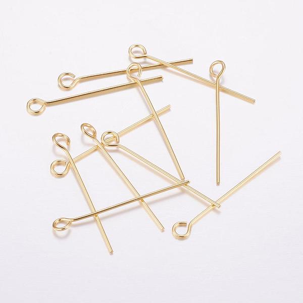 PandaHall Brass Eye Pin, Long-Lasting Plated, Real 18K Gold Plated, Cadmium Free & Nickel Free & Lead Free, Golden, 25mm, Pin: 0.5mm Brass
PandaHall Brass Eye Pin, Long-Lasting Plated, Real 18K Gold Plated, Cadmium Free & Nickel Free & Lead Free, Golden, 25mm, Pin: 0.5mm Brass