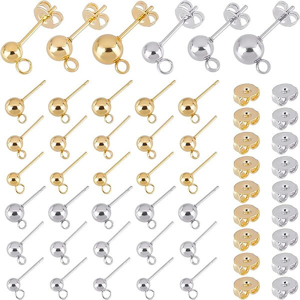PandaHall DICOSMETIC 60pcs 3 Sizes 2 Colors Stainless Steel Ball Post Earring Studs with Loop Round Ball Earrings Spherical Earring Findings...
PandaHall DICOSMETIC 60pcs 3 Sizes 2 Colors Stainless Steel Ball Post Earring Studs with Loop Round Ball Earrings Spherical Earring Findings...