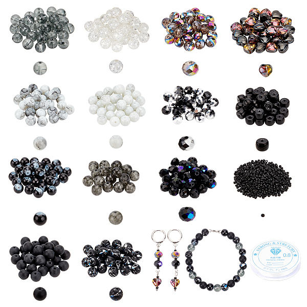 PandaHall Crystal Glass Bead Kit, Including Round/Heart/Faceted/K9 Glass Beads Glass Seed Beads with Elastic Thread for DIY Craft Bracelet..., Black
PandaHall Crystal Glass Bead Kit, Including Round/Heart/Faceted/K9 Glass Beads Glass Seed Beads with Elastic Thread for DIY Craft Bracelet..., Black