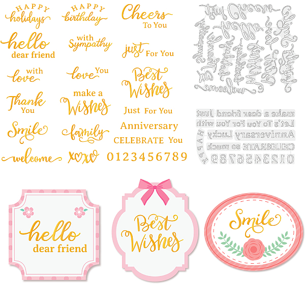 PandaHall GLOBLELAND 2Pcs Birthday Blessing Words Hot Foil Plate Metal Halloween Valentine Christmas Greeting Words Foil Plates Dies Emboss...
PandaHall GLOBLELAND 2Pcs Birthday Blessing Words Hot Foil Plate Metal Halloween Valentine Christmas Greeting Words Foil Plates Dies Emboss...