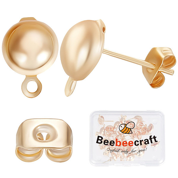 PandaHall Beebeecraft 30Pca Iron Stud Earring Findings, with Horizontal Loops & 30Pcs Brass Ear Nuts, Nickel Free, Half Round, Real 18K Gold...
PandaHall Beebeecraft 30Pca Iron Stud Earring Findings, with Horizontal Loops & 30Pcs Brass Ear Nuts, Nickel Free, Half Round, Real 18K Gold...