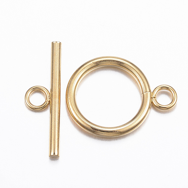 PandaHall 304 Stainless Steel Toggle Clasps, Real 18k Gold Plated, Ring: 21x16x2mm, hole: 3mm, Bar: 23x7x2mm, Hole: 3mm 304 Stainless Steel...
PandaHall 304 Stainless Steel Toggle Clasps, Real 18k Gold Plated, Ring: 21x16x2mm, hole: 3mm, Bar: 23x7x2mm, Hole: 3mm 304 Stainless Steel...
