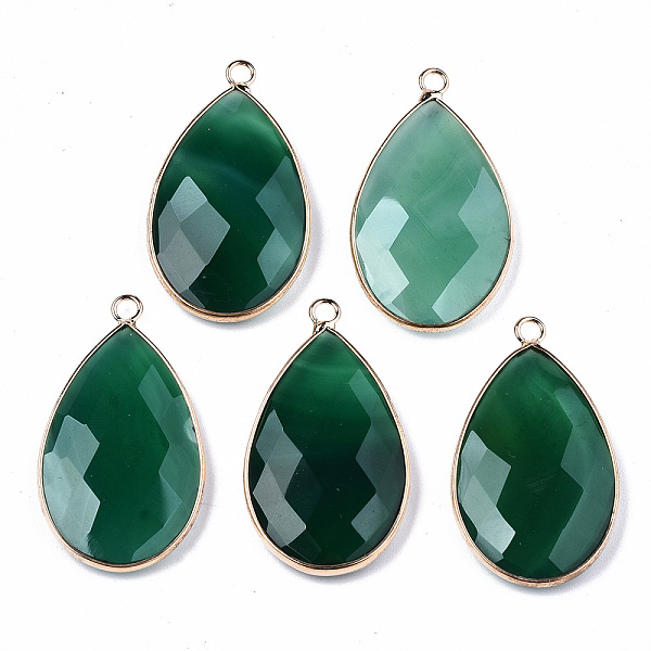 PandaHall Natural Agate Pendants, with Light Gold Tone Brass Edge and Loops, Dyed, Faceted, Teardrop, Green, 37x21x5~6mm, Hole: 2.5mm...
PandaHall Natural Agate Pendants, with Light Gold Tone Brass Edge and Loops, Dyed, Faceted, Teardrop, Green, 37x21x5~6mm, Hole: 2.5mm...