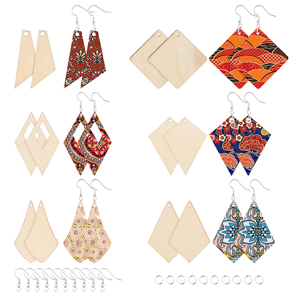 PandaHall DIY Unfinished Wood Pendants Earring Making Kits, with Iron Jump Rings & Earring Hooks, Mixed Shape, Mixed Color, Pendants..., Multicolor
PandaHall DIY Unfinished Wood Pendants Earring Making Kits, with Iron Jump Rings & Earring Hooks, Mixed Shape, Mixed Color, Pendants..., Multicolor