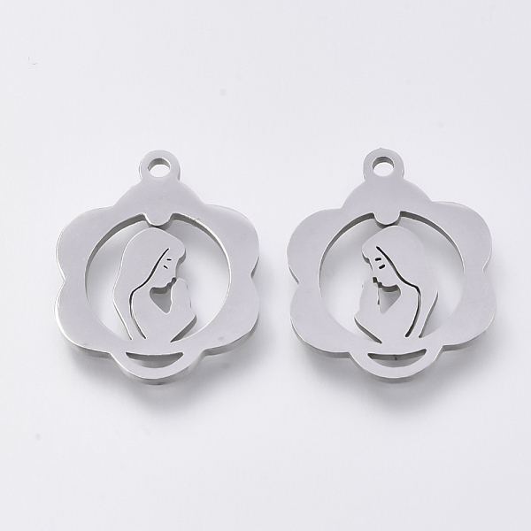 PandaHall 201 Stainless Steel Pendants, Laser Cut Pendants, Flower with Girl, Stainless Steel Color, 17.5x14x1mm, Hole: 1.2mm 201 Stainless...
PandaHall 201 Stainless Steel Pendants, Laser Cut Pendants, Flower with Girl, Stainless Steel Color, 17.5x14x1mm, Hole: 1.2mm 201 Stainless...