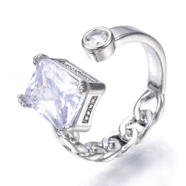 PandaHall Clear Cubic Zirconia Rectangle Open Cuff Ring, Brass Jewelry for Women, Cadmium Free & Nickel Free & Lead Free, Platinum, US Size...
PandaHall Clear Cubic Zirconia Rectangle Open Cuff Ring, Brass Jewelry for Women, Cadmium Free & Nickel Free & Lead Free, Platinum, US Size...