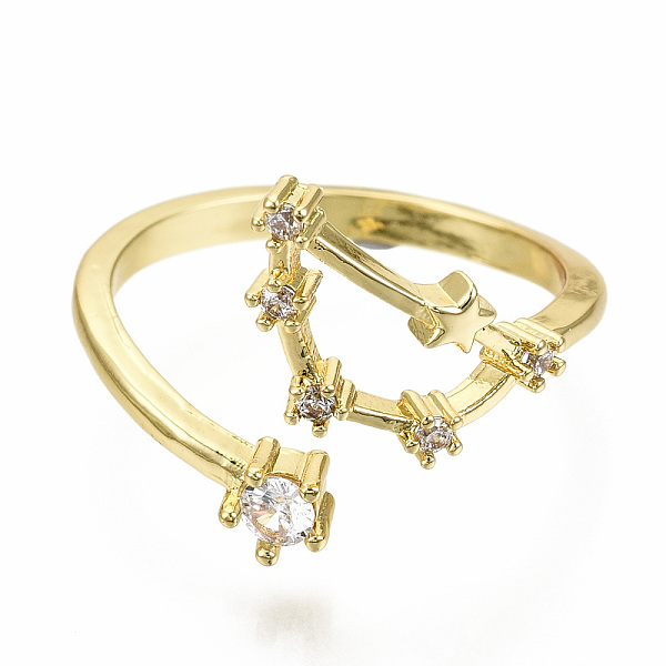 PandaHall Brass Micro Pave Clear Cubic Zirconia Cuff Rings, Open Rings, Nickel Free, 12 Constellation/Zodiac Sign, Real 16K Gold Plated...
PandaHall Brass Micro Pave Clear Cubic Zirconia Cuff Rings, Open Rings, Nickel Free, 12 Constellation/Zodiac Sign, Real 16K Gold Plated...