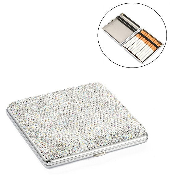 PandaHall Shining Square Alloy Cigarette Cases, Covered with Rhinestone, Crystal AB, 98x97x22mm Alloy Silver
PandaHall Shining Square Alloy Cigarette Cases, Covered with Rhinestone, Crystal AB, 98x97x22mm Alloy Silver