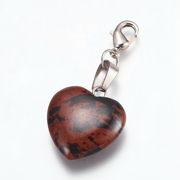 PandaHall Heart Natural Mahogany Obsidian Pendant Decorations, with Brass Lobster Claw Clasps and Iron Ring, 43mm Mahogany Obsidian Heart
PandaHall Heart Natural Mahogany Obsidian Pendant Decorations, with Brass Lobster Claw Clasps and Iron Ring, 43mm Mahogany Obsidian Heart