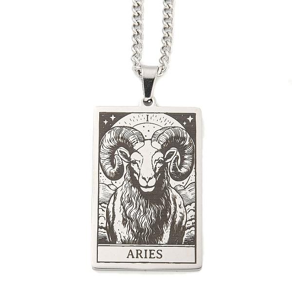 PandaHall 304 Stainless Steel Tarot Pendant Necklaces, Cable Chain Necklaces, Aries, 23.23~24.21 inch(59~61.5cm) 304 Stainless Steel Aries
PandaHall 304 Stainless Steel Tarot Pendant Necklaces, Cable Chain Necklaces, Aries, 23.23~24.21 inch(59~61.5cm) 304 Stainless Steel Aries