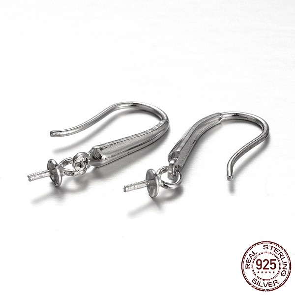 PandaHall Rhodium Plated 925 Sterling Silver Earring Hooks, with Cup Pearl Bail Pin for Half Drilled Beads, Platinum, 19x3x8mm, 21 Gauge...
PandaHall Rhodium Plated 925 Sterling Silver Earring Hooks, with Cup Pearl Bail Pin for Half Drilled Beads, Platinum, 19x3x8mm, 21 Gauge...