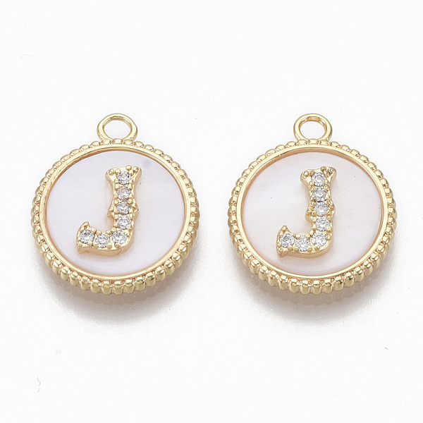 PandaHall Brass Micro Pave Cubic Zirconia Pendants, with Shell, Flat Round with Letter, Nickel Free, Clear, Creamy White, Real 18K Gold...
PandaHall Brass Micro Pave Cubic Zirconia Pendants, with Shell, Flat Round with Letter, Nickel Free, Clear, Creamy White, Real 18K Gold...