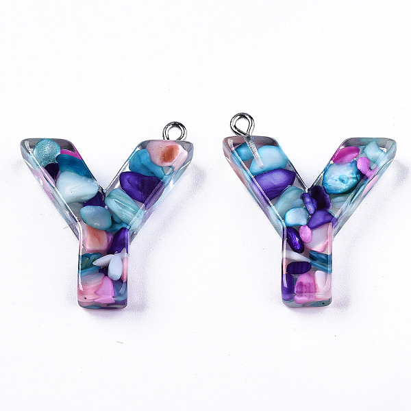 PandaHall Transparent Epoxy Resin Pendants, with Shell Slices and Loops, Alphabet, Letter.Y, 30.5x26.5x7mm, Hole: 1.6mm Epoxy Resin Letter Y
PandaHall Transparent Epoxy Resin Pendants, with Shell Slices and Loops, Alphabet, Letter.Y, 30.5x26.5x7mm, Hole: 1.6mm Epoxy Resin Letter Y