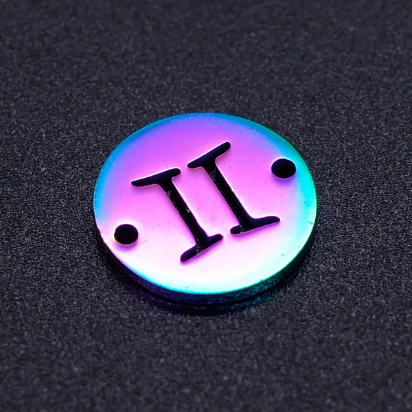 PandaHall Ion Plating(IP) 201 Stainless Steel Links, Flat Round with Constellation/Zodiac Sign, Rainbow Color, Gemini, 12x1mm, Hole: 1.2mm...
PandaHall Ion Plating(IP) 201 Stainless Steel Links, Flat Round with Constellation/Zodiac Sign, Rainbow Color, Gemini, 12x1mm, Hole: 1.2mm...