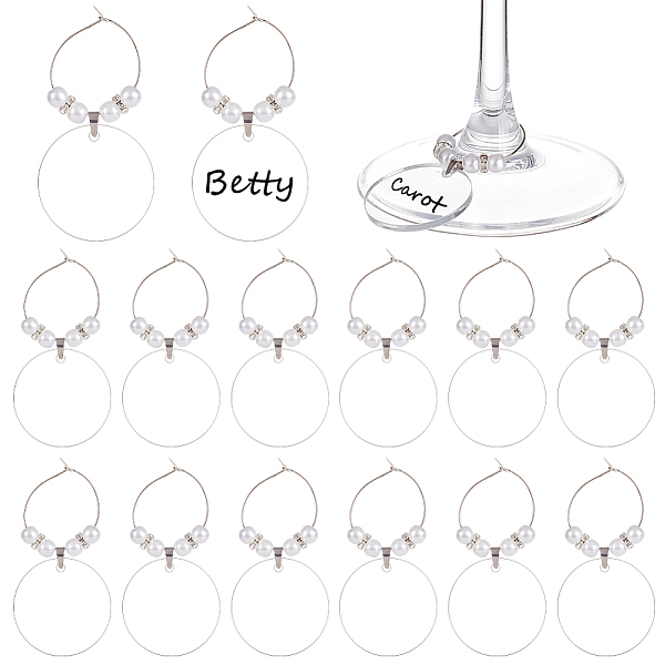 PandaHall BENECREAT 20 Flat Round Clear Wine Glass Name Charms, Acrylic Wine Glass Charms with Brass Wine Glass Charm Rings for Glass..., White
PandaHall BENECREAT 20 Flat Round Clear Wine Glass Name Charms, Acrylic Wine Glass Charms with Brass Wine Glass Charm Rings for Glass..., White