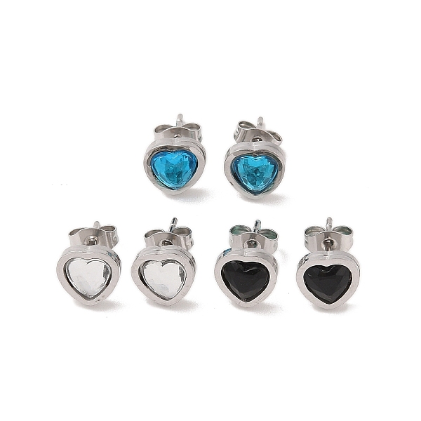 PandaHall 3 Pairs 3 Colors 304 Stainless Steel Heart Stud Earrings for Women, with Resin, Stainless Steel Color, Mixed Color, 8x8mm, 1..., Multicolor
PandaHall 3 Pairs 3 Colors 304 Stainless Steel Heart Stud Earrings for Women, with Resin, Stainless Steel Color, Mixed Color, 8x8mm, 1..., Multicolor