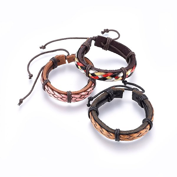 PandaHall Braided Leather Cord Bracelets, with Waxed Cord, Mixed Color, 2-1/8 inch(5.5cm)~3 inch(7.5cm) Leather Multicolor
PandaHall Braided Leather Cord Bracelets, with Waxed Cord, Mixed Color, 2-1/8 inch(5.5cm)~3 inch(7.5cm) Leather Multicolor