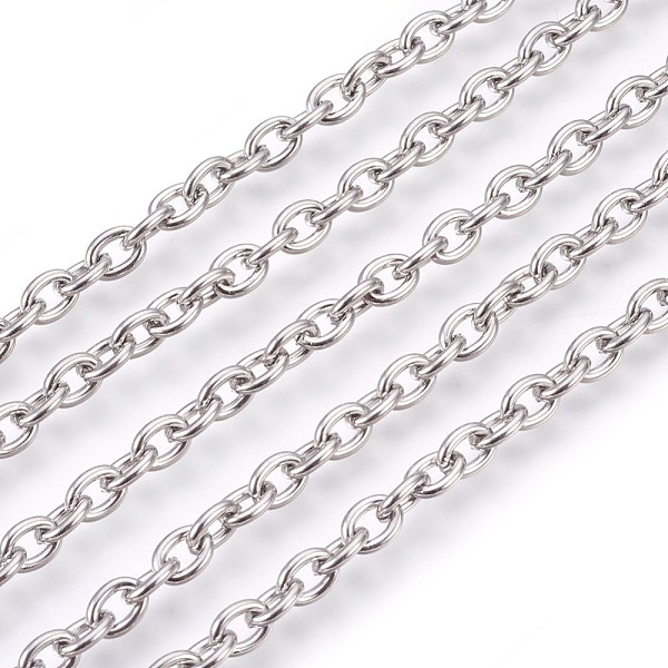 PandaHall 304 Stainless Steel Cable Chains, Unwelded, Oval, Stainless Steel Color, 6x4.5x1.2mm 304 Stainless Steel
PandaHall 304 Stainless Steel Cable Chains, Unwelded, Oval, Stainless Steel Color, 6x4.5x1.2mm 304 Stainless Steel