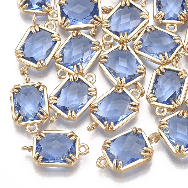 PandaHall Glass Links connectors, with Brass Findings, Faceted, Rectangle, Golden, Cornflower Blue, 16x9x3.5mm, Hole: 1.2mm Glass Rectangle...
PandaHall Glass Links connectors, with Brass Findings, Faceted, Rectangle, Golden, Cornflower Blue, 16x9x3.5mm, Hole: 1.2mm Glass Rectangle...