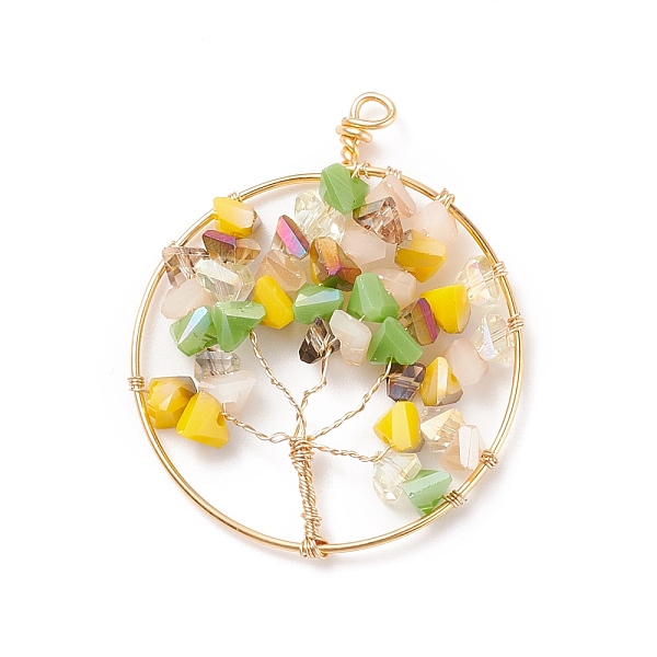 PandaHall Electroplate Glass Pendants, with Real 18K Gold Plated Tone Eco-Friendly Copper Wire, Ring with Tree, Gold, 47~50x38~39x5~6mm...
PandaHall Electroplate Glass Pendants, with Real 18K Gold Plated Tone Eco-Friendly Copper Wire, Ring with Tree, Gold, 47~50x38~39x5~6mm...