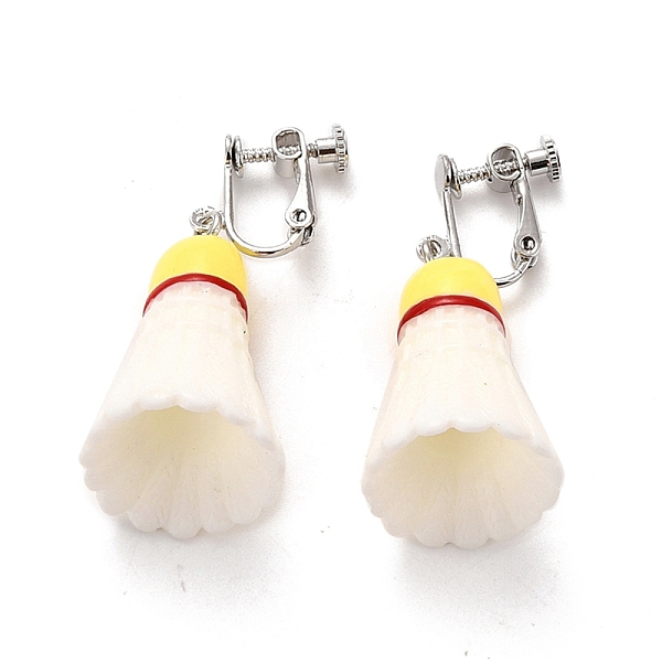 PandaHall Resin Clip-on Earrings, with Platinum Iron Screw Clip Earring, Badminton, White, 44mm, Pin: 1.5mm Resin White
PandaHall Resin Clip-on Earrings, with Platinum Iron Screw Clip Earring, Badminton, White, 44mm, Pin: 1.5mm Resin White