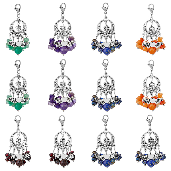 PandaHall Unicraftale Natural Gemstone Pendant Decorations, with Alloy Findings & 304 Stainless Steel Lobster Claw Clasps, Woven Net/Web...
PandaHall Unicraftale Natural Gemstone Pendant Decorations, with Alloy Findings & 304 Stainless Steel Lobster Claw Clasps, Woven Net/Web...