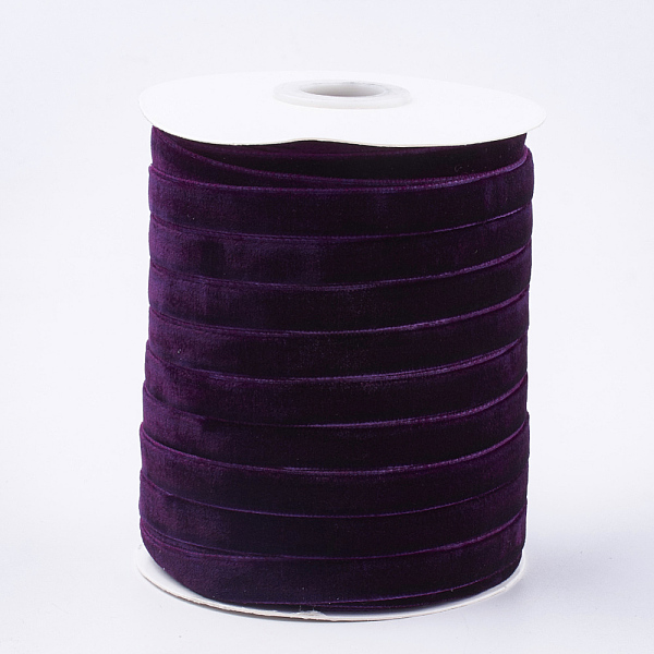 PandaHall Single Face Velvet Ribbon, Purple, 3/8 inch(9.5~10mm), about 50yards/roll(45.72m/roll) Velvet None Purple
PandaHall Single Face Velvet Ribbon, Purple, 3/8 inch(9.5~10mm), about 50yards/roll(45.72m/roll) Velvet None Purple