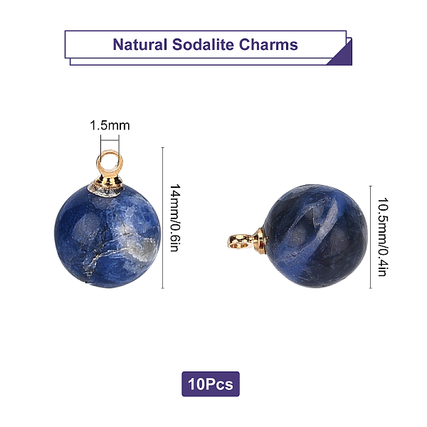 PandaHall SUNNYCLUE 1 Box 10Pcs Round Natural Gemstone Charms Sodalite Charm Bead with Golden Brass Loops for Necklaces Bracelets Earring...
PandaHall SUNNYCLUE 1 Box 10Pcs Round Natural Gemstone Charms Sodalite Charm Bead with Golden Brass Loops for Necklaces Bracelets Earring...