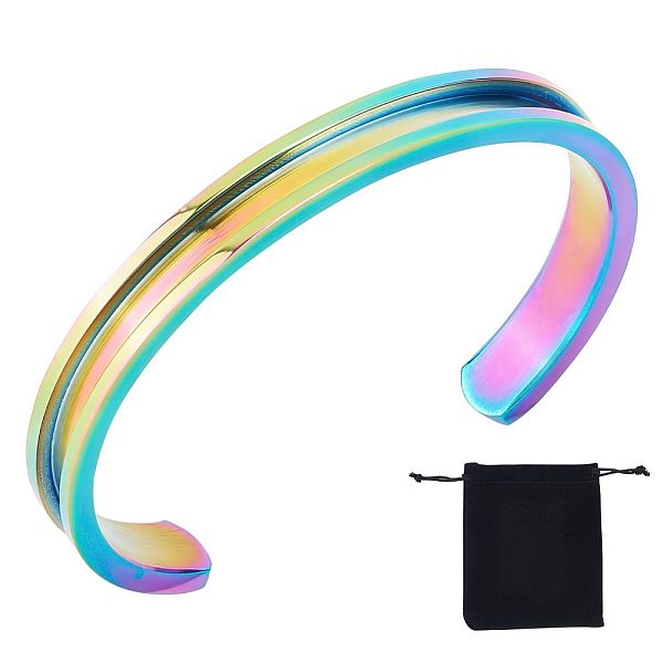 PandaHall Unicraftale 1Pc 304 Stainless Steel Grooved Bangles, Cuff Bangle, for Gemstone, Leather Inlay Bangle Making, with 1Pc Velvet Pouch...
PandaHall Unicraftale 1Pc 304 Stainless Steel Grooved Bangles, Cuff Bangle, for Gemstone, Leather Inlay Bangle Making, with 1Pc Velvet Pouch...