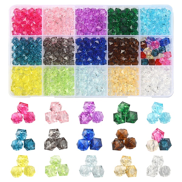 PandaHall 375Pcs 15 Colors Transparent Acrylic Beads, Faceted, Cube, Mixed Color, 8x8x7.5mm, Hole: 1.4mm, 25pcs/color Acrylic Cube..., Multicolor
PandaHall 375Pcs 15 Colors Transparent Acrylic Beads, Faceted, Cube, Mixed Color, 8x8x7.5mm, Hole: 1.4mm, 25pcs/color Acrylic Cube..., Multicolor