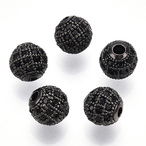PandaHall Rack Plating Brass Cubic Zirconia Beads, Long-Lasting Plated, Round, Gunmetal, 8x7mm, Hole: 2mm Brass+Cubic Zirconia Round Black
PandaHall Rack Plating Brass Cubic Zirconia Beads, Long-Lasting Plated, Round, Gunmetal, 8x7mm, Hole: 2mm Brass+Cubic Zirconia Round Black