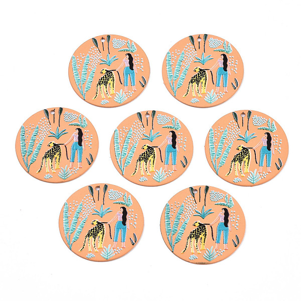 PandaHall Spray Painted Iron Pendants, Rubberized Style, 3D Printed, Mixed Blossom Print Pattern, Flat Round, Coral, 25.5x0.8mm, Hole..., Red
PandaHall Spray Painted Iron Pendants, Rubberized Style, 3D Printed, Mixed Blossom Print Pattern, Flat Round, Coral, 25.5x0.8mm, Hole..., Red