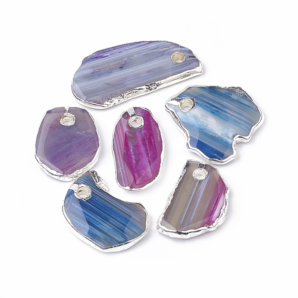 PandaHall Natural Agate Pendants, Edge Platinum Plated, Nuggets, Dyed, 41~68x26~46x7~8mm, Hole: 6mm Natural Agate Nuggets
PandaHall Natural Agate Pendants, Edge Platinum Plated, Nuggets, Dyed, 41~68x26~46x7~8mm, Hole: 6mm Natural Agate Nuggets