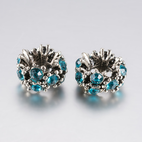PandaHall Tibetan Style Alloy Rhinestone European Beads, Large Hole Beads, Flower, Antique Silver, Light Blue, 12x8mm, Hole: 5mm...
PandaHall Tibetan Style Alloy Rhinestone European Beads, Large Hole Beads, Flower, Antique Silver, Light Blue, 12x8mm, Hole: 5mm...