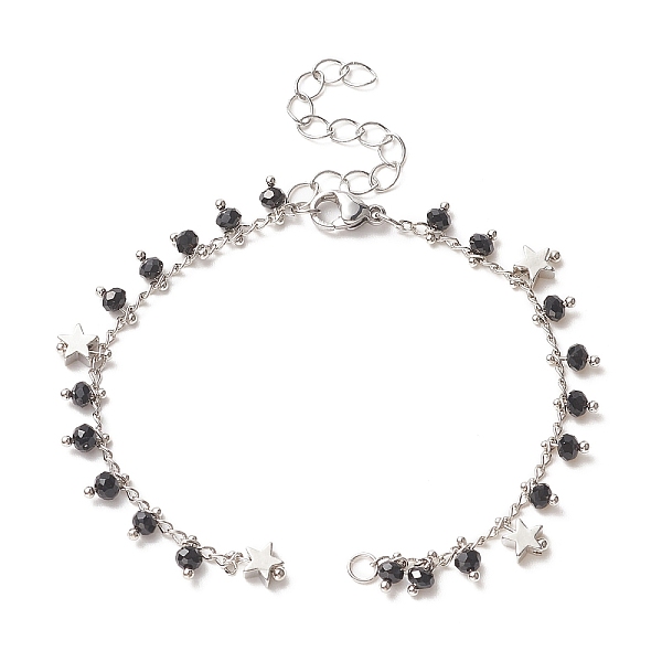 PandaHall Faceted Round Glass Charms Chain Bracelet Making, with Brass Star Charms, for Link Bracelet Making, Silver, 6-3/4 inch(17cm) Glass
PandaHall Faceted Round Glass Charms Chain Bracelet Making, with Brass Star Charms, for Link Bracelet Making, Silver, 6-3/4 inch(17cm) Glass