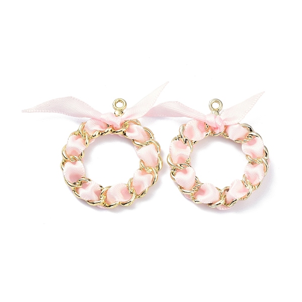 PandaHall Alloy Pendants, Twisted with Satin Ribbon, Ring, Pink, 36x31x3.5mm, Hole: 1.8mm Alloy Ring Pink
PandaHall Alloy Pendants, Twisted with Satin Ribbon, Ring, Pink, 36x31x3.5mm, Hole: 1.8mm Alloy Ring Pink