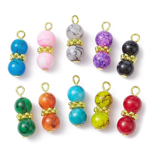 PandaHall 10Pcs 10 Color Glass Round Beaded Pendant, with Alloy and Iron Findings, Gourd Charms, Mixed Color, 23.5x8mm, Hole: 3.2mm..., Multicolor
PandaHall 10Pcs 10 Color Glass Round Beaded Pendant, with Alloy and Iron Findings, Gourd Charms, Mixed Color, 23.5x8mm, Hole: 3.2mm..., Multicolor