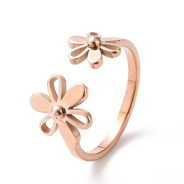 PandaHall Ion Plating(IP) 304 Stainless Steel Flower Open Cuff Ring for Women, Rose Gold, US Size 7(17.3mm) 304 Stainless Steel
PandaHall Ion Plating(IP) 304 Stainless Steel Flower Open Cuff Ring for Women, Rose Gold, US Size 7(17.3mm) 304 Stainless Steel