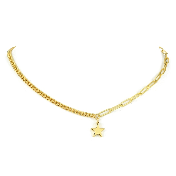 PandaHall Brass Pendant Necklaces with Curb & Paperclip Chains, Golden, Star, 17.72 inch(45cm) Brass Star
PandaHall Brass Pendant Necklaces with Curb & Paperclip Chains, Golden, Star, 17.72 inch(45cm) Brass Star