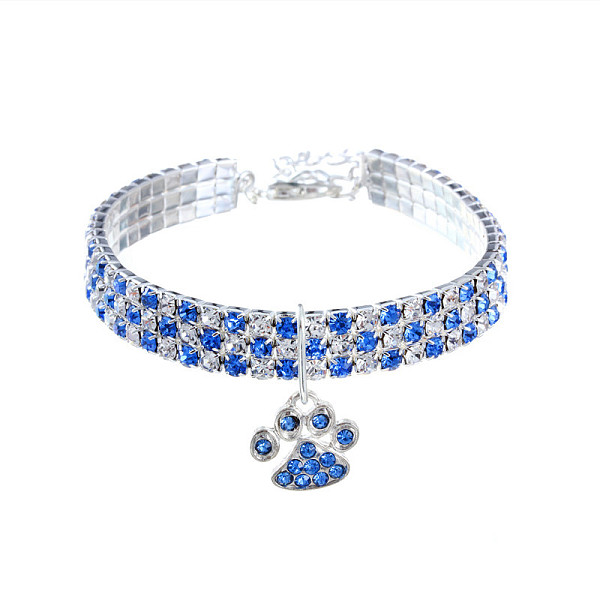 PandaHall Adjustable 3-Row Brass Crystal Rhinestone Cup Chain Pet Collars, Slider Paw Print Pendant Cat Dog Choker Necklace, Sapphire, 250mm..., Blue
PandaHall Adjustable 3-Row Brass Crystal Rhinestone Cup Chain Pet Collars, Slider Paw Print Pendant Cat Dog Choker Necklace, Sapphire, 250mm..., Blue
