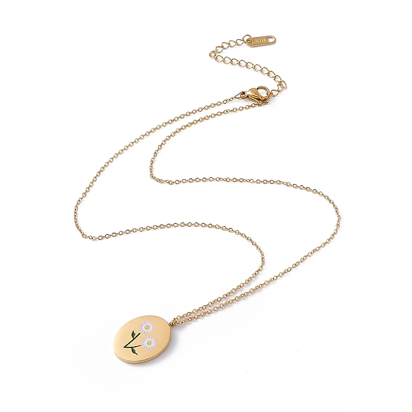 PandaHall Enamel Oval with Birth Flower Pendant Necklace, Golden 304 Stainless Steel Jewelry for Women, April Daisy, 15.67~16.26 inch...
PandaHall Enamel Oval with Birth Flower Pendant Necklace, Golden 304 Stainless Steel Jewelry for Women, April Daisy, 15.67~16.26 inch...