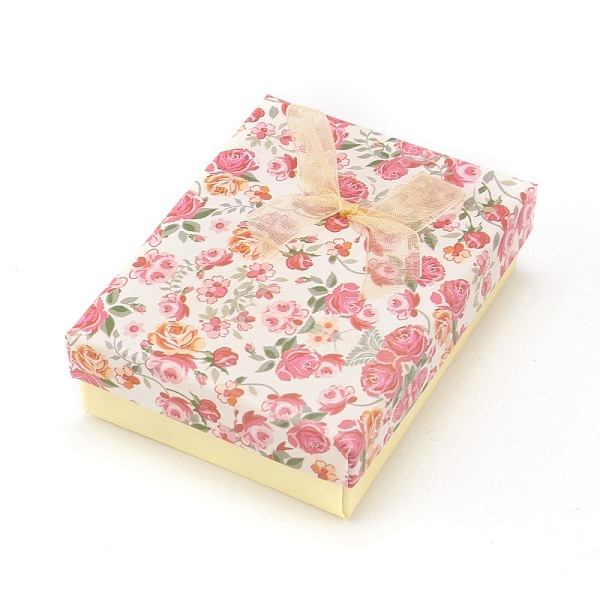 PandaHall Flower Pattern Cardboard Jewelry Packaging Box, 2 Slot, For Ring Earrings, with Ribbon Bowknot and Black Sponge, Rectangle, Pale...
PandaHall Flower Pattern Cardboard Jewelry Packaging Box, 2 Slot, For Ring Earrings, with Ribbon Bowknot and Black Sponge, Rectangle, Pale...