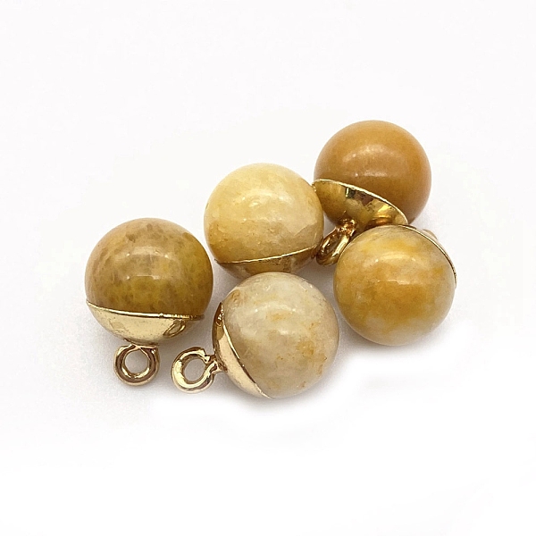 PandaHall Natural Topaz Jade Round Charms with Golden Plated Metal Findings, 15x10mm Topaz Jade Round
PandaHall Natural Topaz Jade Round Charms with Golden Plated Metal Findings, 15x10mm Topaz Jade Round