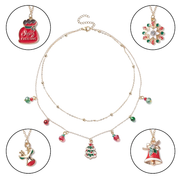 PandaHall Alloy Satellite Chains Double Layer Necklace with Alloy Christmas Tree & Deer & Snowflake Charms, Colorful, 14.72 inch(37.4cm)..., Multicolor
PandaHall Alloy Satellite Chains Double Layer Necklace with Alloy Christmas Tree & Deer & Snowflake Charms, Colorful, 14.72 inch(37.4cm)..., Multicolor