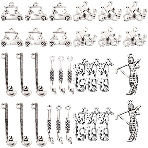 PandaHall SUNNYCLUE 60Pcs 6 Style Tibetan Style Alloy Pendants, Golf Club & Golf Carts, Antique Silver, 17~32x4~20x1.5~4.5mm, Hole: 1.6~4mm...
PandaHall SUNNYCLUE 60Pcs 6 Style Tibetan Style Alloy Pendants, Golf Club & Golf Carts, Antique Silver, 17~32x4~20x1.5~4.5mm, Hole: 1.6~4mm...